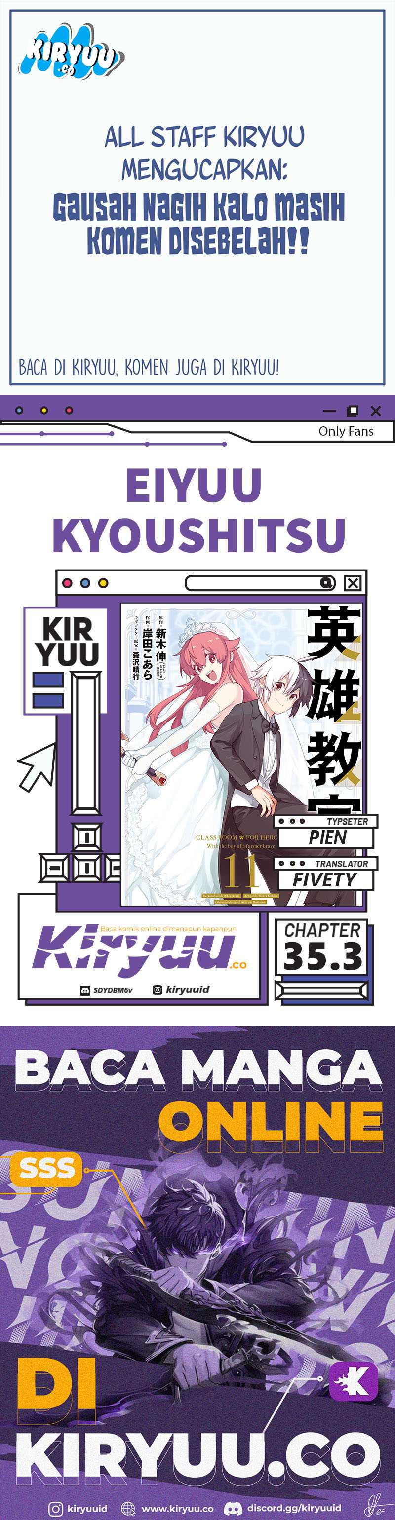 Eiyuu Kyoushitsu Chapter 35.3 page 0
