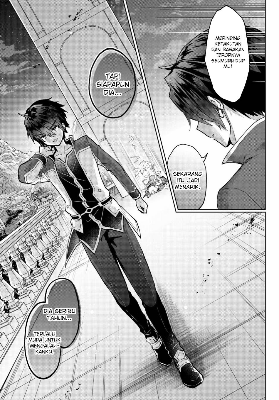 Nishuume Cheat no Tensei Madoushi 〜Saikyou ga 1000-nengo ni Tensei Shitara, Jinsei Yoyū Sugimashita〜 Chapter 19  Inonesia page 14