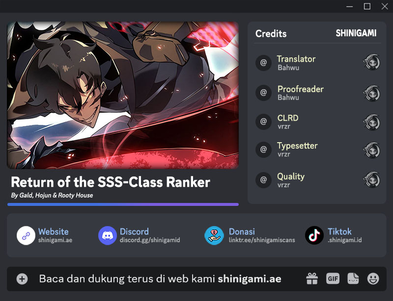 Return of the SSS-Class Ranker Chapter 135 bahasa Indonesia page 0