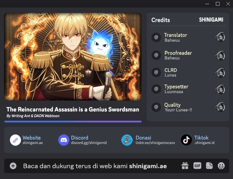 The Reincarnated Assassin is a Genius Swordsman Chapter 50 bahasa Indonesia page 0